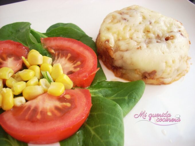 Pastel de carne y pure de patata