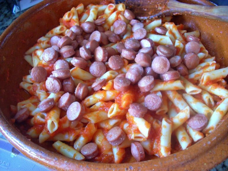 Macarrones con salchichas y besamel Mi Querida Cocinera