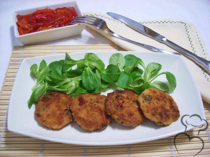 Hamburguesitas de pollo con verduras