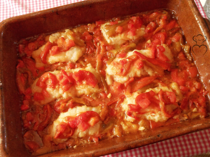 Bacalao en horno a la manchega