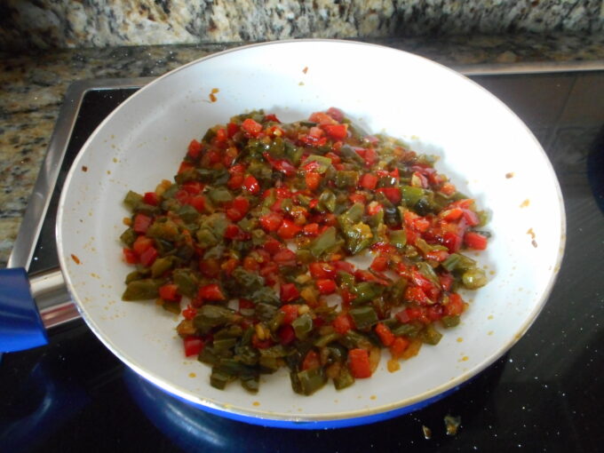 tostada de pisto y huevo