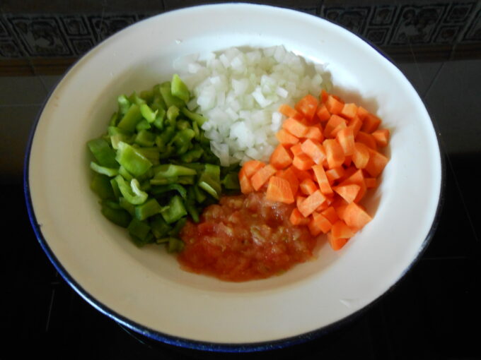 Garbanzos salteados con verduras