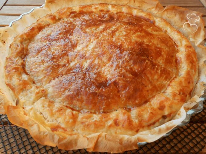 Tarta de hojaldre y crema de cacao