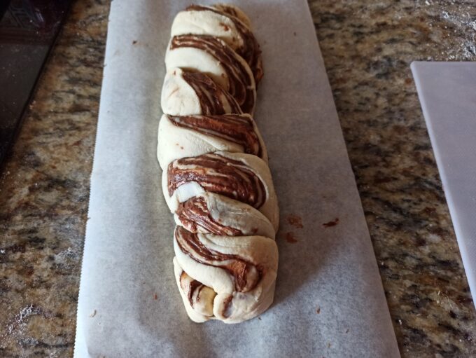 Trenza de mantequilla con crema de cacao