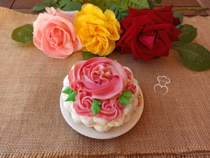 Tarta de flores con mousseline